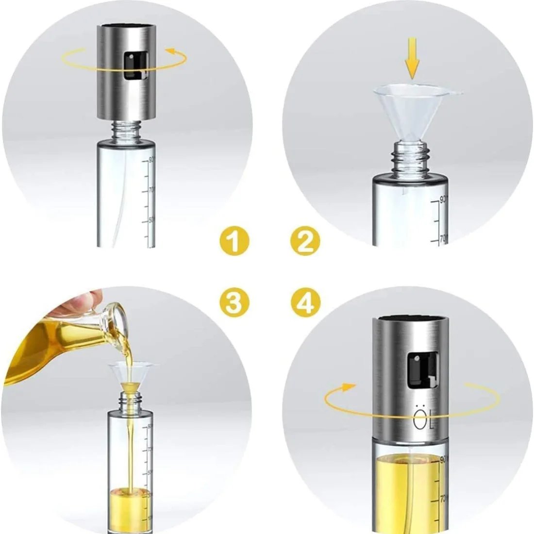 Glass Oil Sprayer for Cooking Olive Spray Mister for Salad BBQ Kitchen Baking Empty Vinegar Bottle