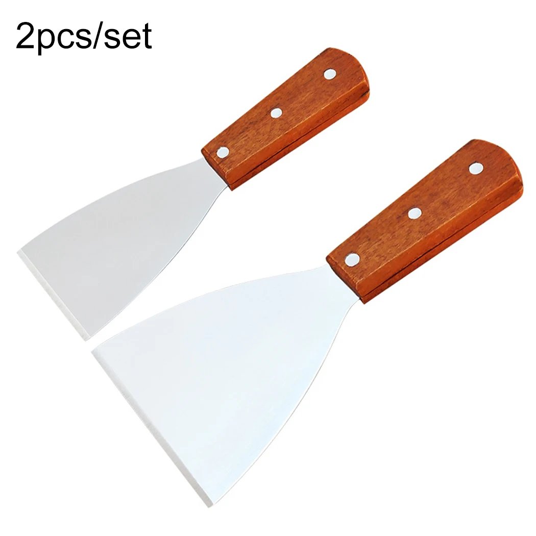 Stainless Steel Metal Spatula Turner Flat Burger Pancake Pizza Grill Flipper BBQ Baking Tools Teppanyaki Griddle Cooking Utensil