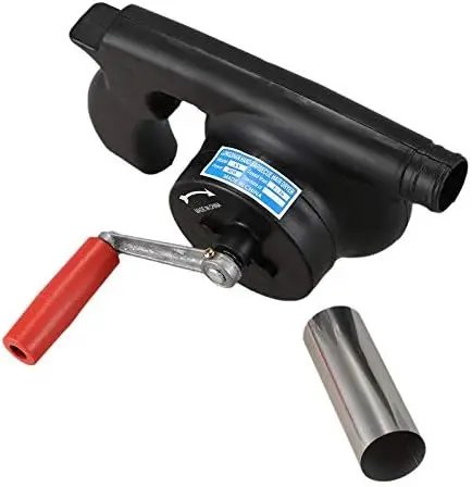 Hand Crank BBQ Fan Portable Barbecue Air Blower Outdoor Cooking Picnic Bellows for Picnic Camping Hiking Stove Grill Accessories