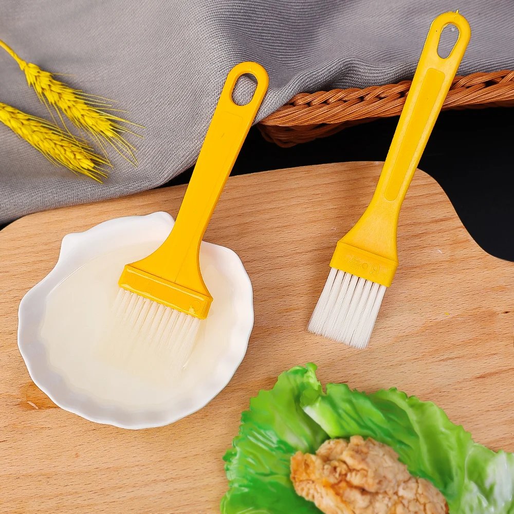 2Pcs Barbecue Brush Split Type Cake Baking Pastry Cooking Oil Brushes High Temperature Resistant Plastic Handle BBQ Kitchen Tool