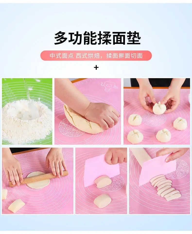 Silicone Baking Mat Pizza Dough Maker Pastry Kitchen Gadgets Cooking Tools Utensils Bakeware Kneading Accessories Lot