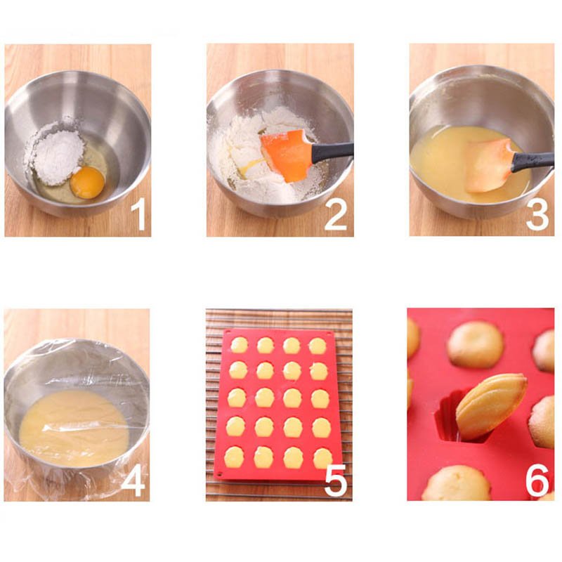 Mini Food Grade Madeleine Silicone Cake Mold Cookie Mold DIY Shell Baking Pan Mould Kitchen Bakeware Accessories