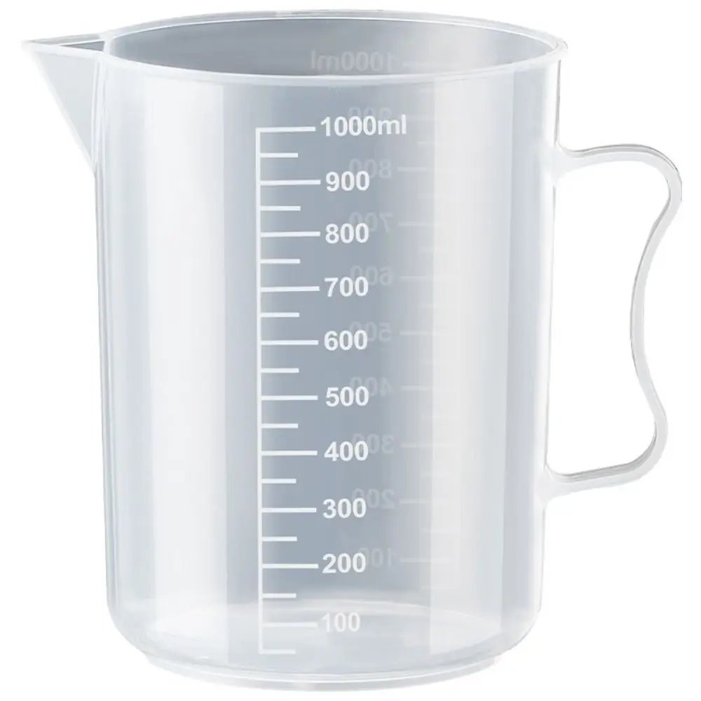 Plastic Graduated Measuring Cup Large Capacity Scale Laboratory Beaker Clear with Lid Transparent Mixing Cup Kitchen Baking