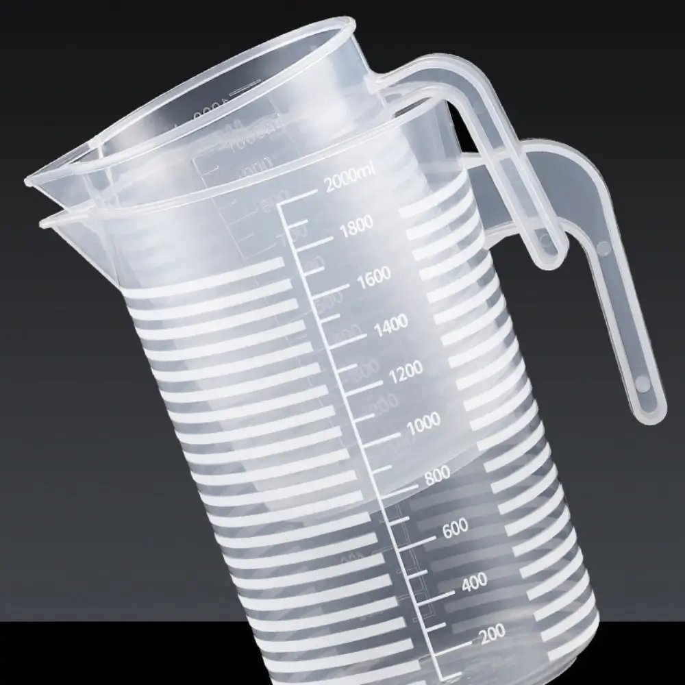 Plastic Graduated Measuring Cup Large Capacity Scale Laboratory Beaker Clear with Lid Transparent Mixing Cup Kitchen Baking