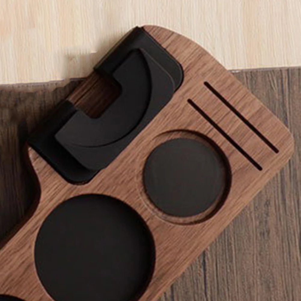 25cm Coffeeware Portafilter Tamper Stand Teaware Pine Wood Universal Portafilter Organizer Coffee Lever Tool Tamper Mat.