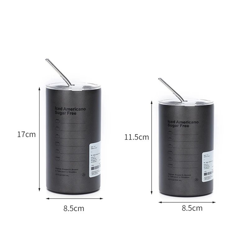 320/600ml Mug Coffee Cup With Lid Espresso Cups Aesthetic Cold Stainless Steel Pretty Coffeeware Drinkware Drink Items Straw Bar