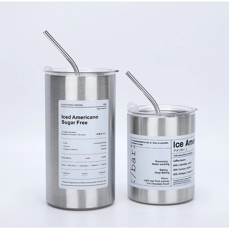 320/600ml Mug Coffee Cup With Lid Espresso Cups Aesthetic Cold Stainless Steel Pretty Coffeeware Drinkware Drink Items Straw Bar