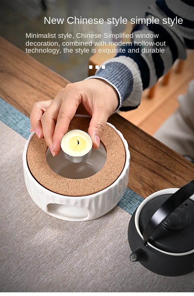Ceramic Teapot Warmer Holder Base Tea Warmer Insulation Base Tea Coffee Water Warmer Candle Heating Base Holder Teaware