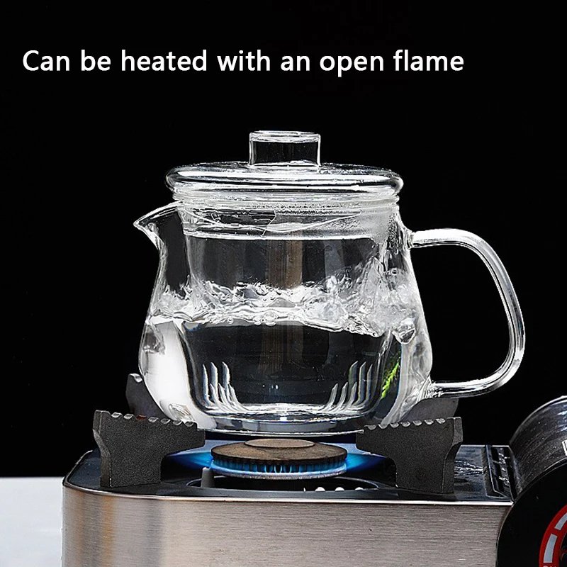 480/650ml Heat-Resistant Teapot With Glass Tea Strainer Infuser Flower Kettle Kung Fu Teawear Set Puer Oolong Pot Teaware