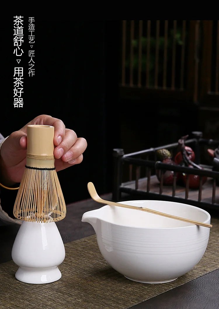 Japanese Ceramic Matcha Green Tea Chasen Holder Stand Bowl Bamboo Whisk Grinder Brushes Tea Tools Holder Tea Accessories Teaware