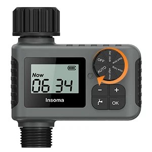 Insoma Automatic Water Timer Intelligent Irrigation Watering System Sprinkler Timer Garden Programmer Equipment IPX5 LCD Display