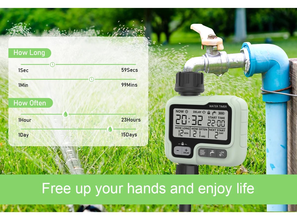 Reswat HCT-322 Automatic Water Timer Garden Digital Irrigation Machine Intelligent Sprinkler Used Outdoor to Save Water&Time