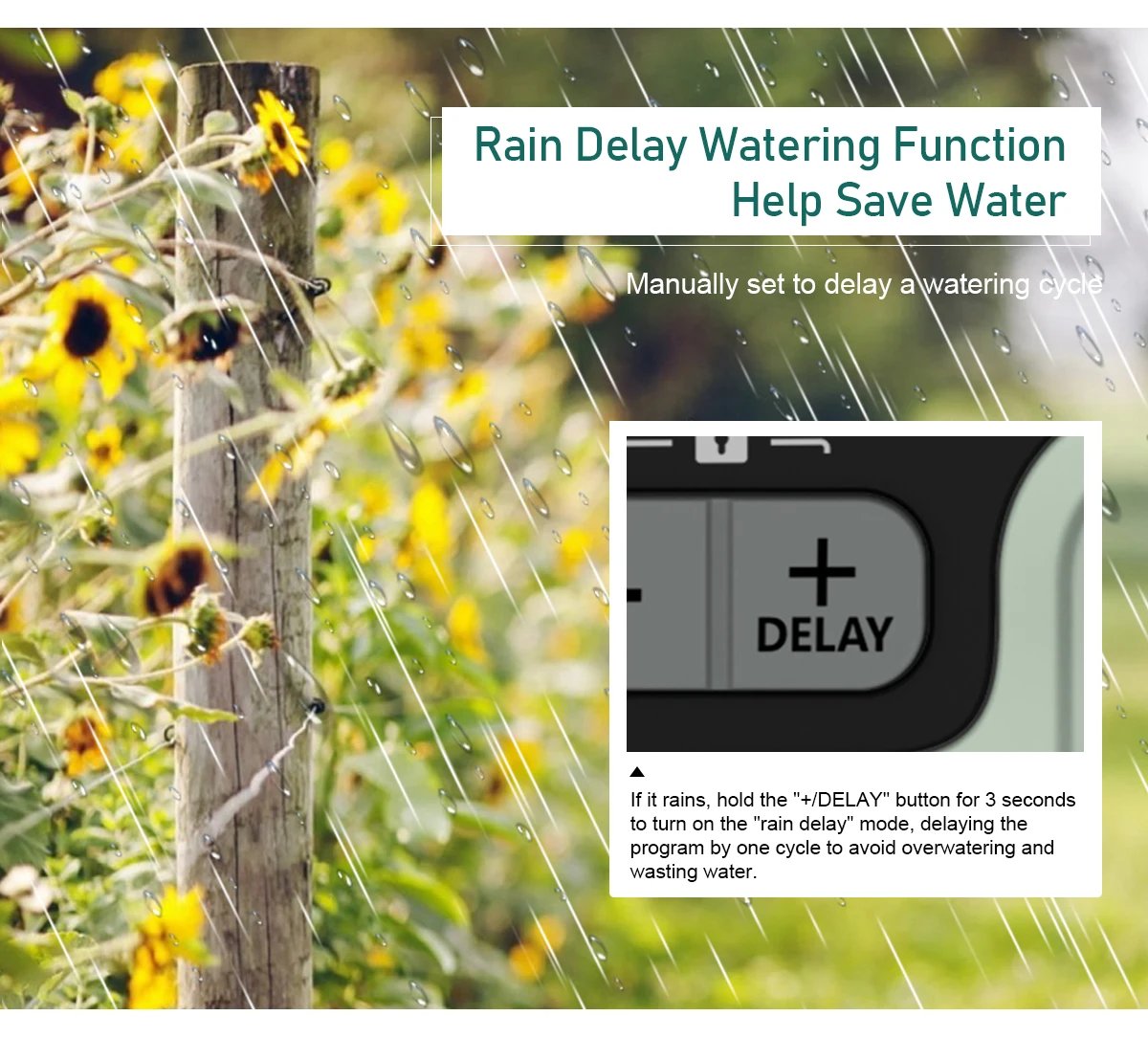 Eshico Garden Water Timer Automatic Rain Delay System Plants Lawn Greenhouse Drip Irrigation Equipment Self-watering Device