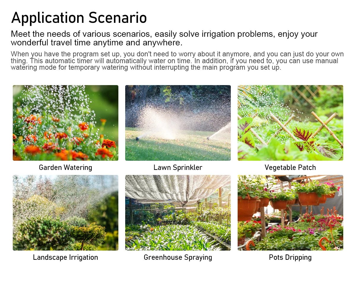 Eshico Garden Water Timer Automatic Rain Delay System Plants Lawn Greenhouse Drip Irrigation Equipment Self-watering Device