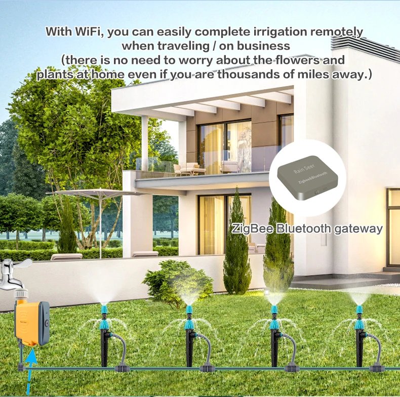 Rain Seer Tuya Zigbee Garden Home Irrigation Watering Timer WiFi Water Timer Mobile Phone Remote Controller Rain Seer Tuya Zigbee Garden Home Irrigation Watering Timer WiFi Water Timer Mobile Phone Remote Controller