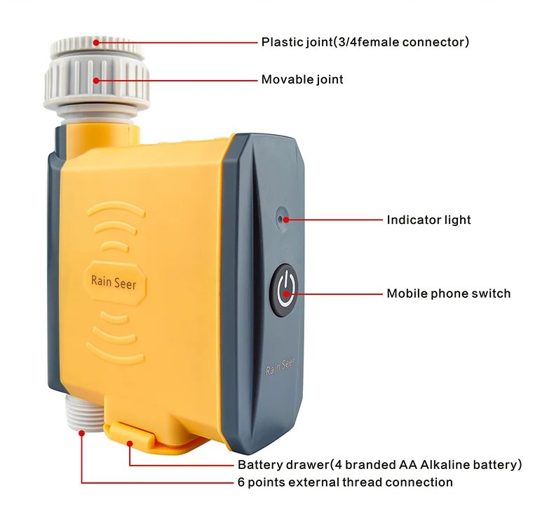 Rain Seer Tuya Zigbee Garden Home Irrigation Watering Timer WiFi Water Timer Mobile Phone Remote Controller Rain Seer Tuya Zigbee Garden Home Irrigation Watering Timer WiFi Water Timer Mobile Phone Remote Controller