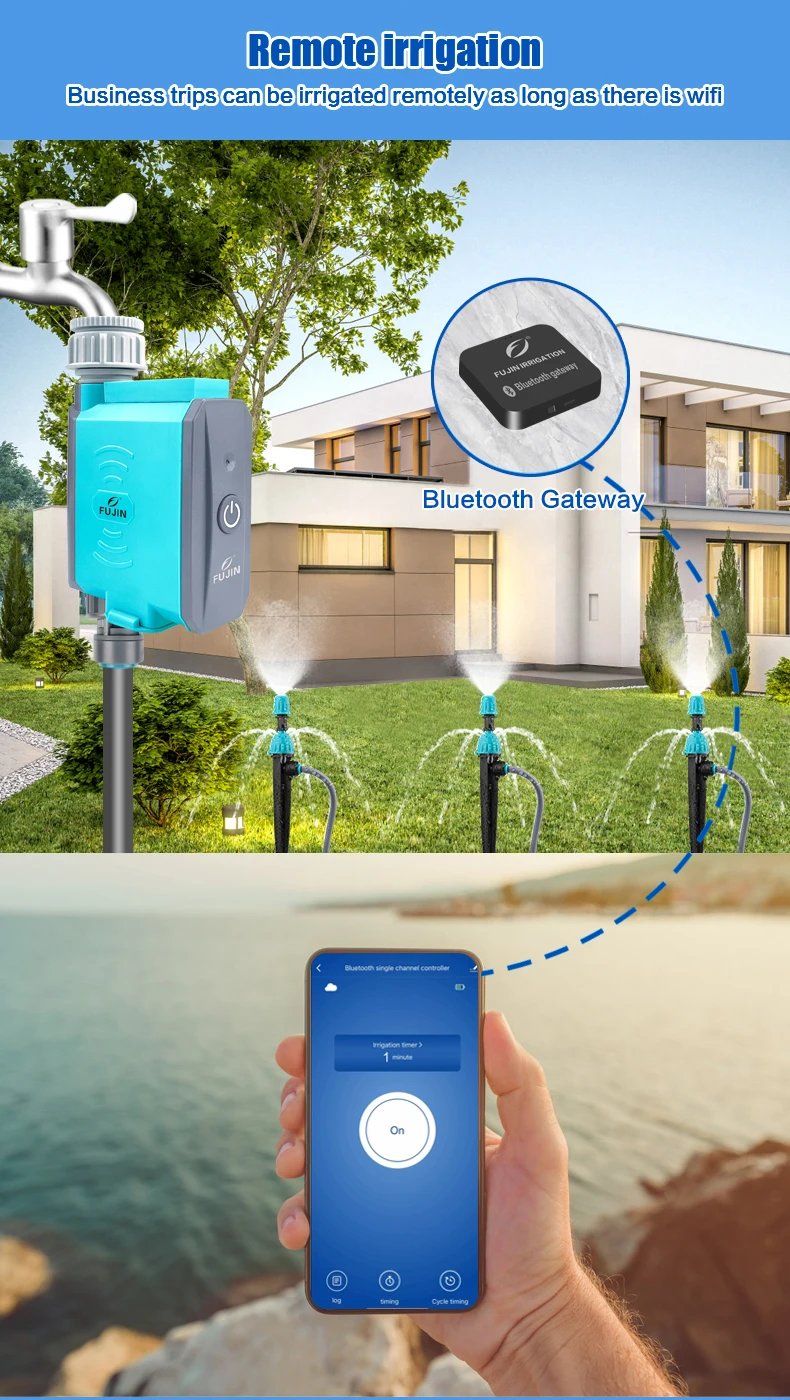 FUJIN Irrigation Bluetooth WiFi gateway flower watering controller timing watering artifact automatic smartphone remote timer