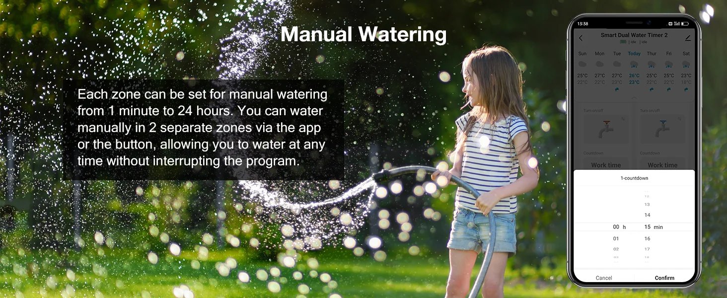 Diivoo Automatic Irrigation Controller Water Timer WIFI Control Water Valve Garden Automatic Watering System 1/2 Zone