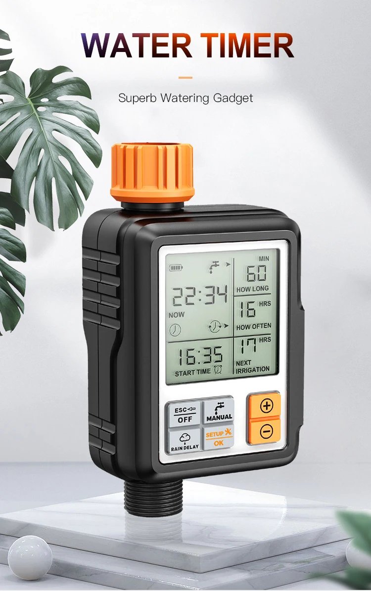 Eshico Hot Selling Garden Intelligent Irrigation System Outdoor Rain Delay Water Timer Automatic Digital Sprinkler Controller