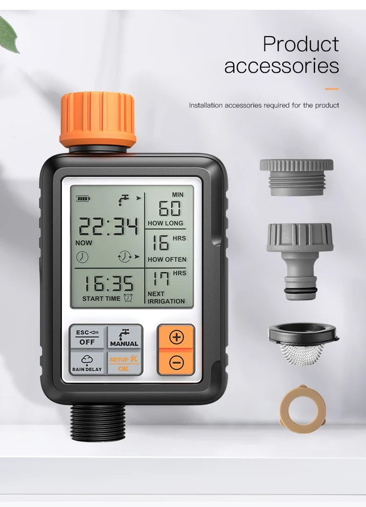 Eshico Hot Selling Garden Intelligent Irrigation System Outdoor Rain Delay Water Timer Automatic Digital Sprinkler Controller