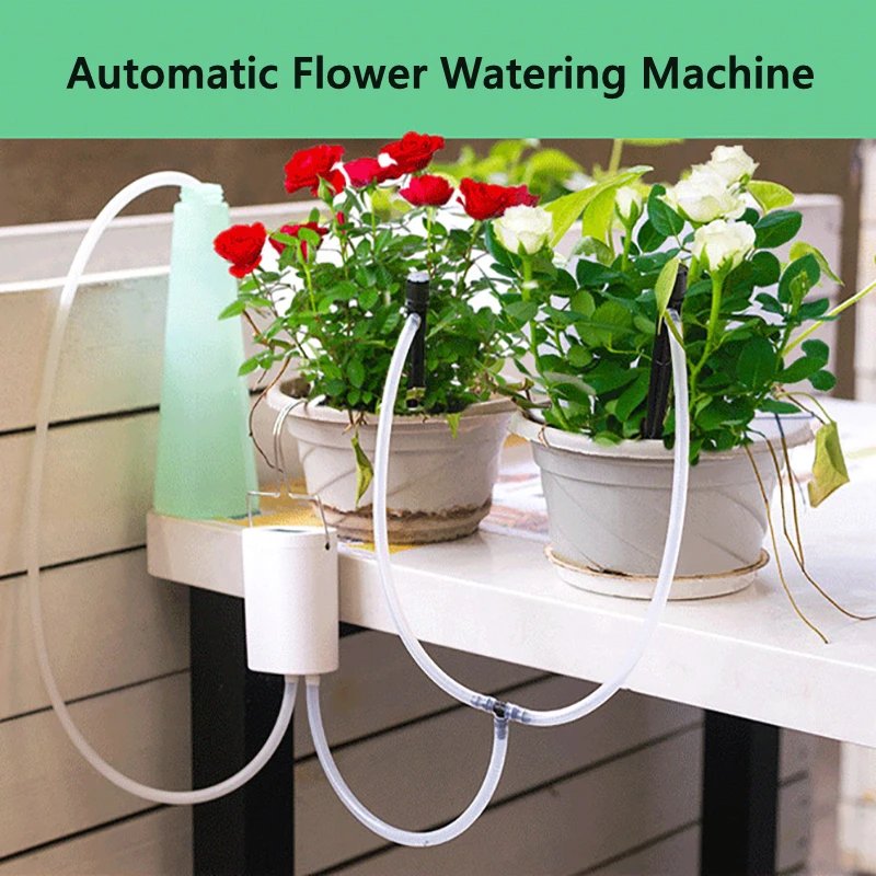 Automatic Plant Flower Watering Pump Home Sprinkler Drip Irrigation Device 2/4/8 Heads Pump Timer System Kit Garden Tool