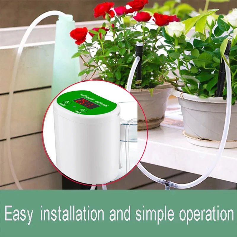 An intelligent timed automatic flower waterer, potted lazy watering, drip water seepage water applicator, gardening green plant