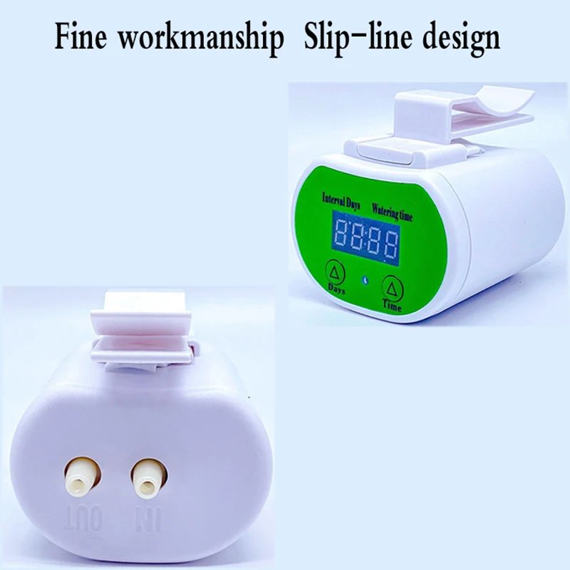 An intelligent timed automatic flower waterer, potted lazy watering, drip water seepage water applicator, gardening green plant