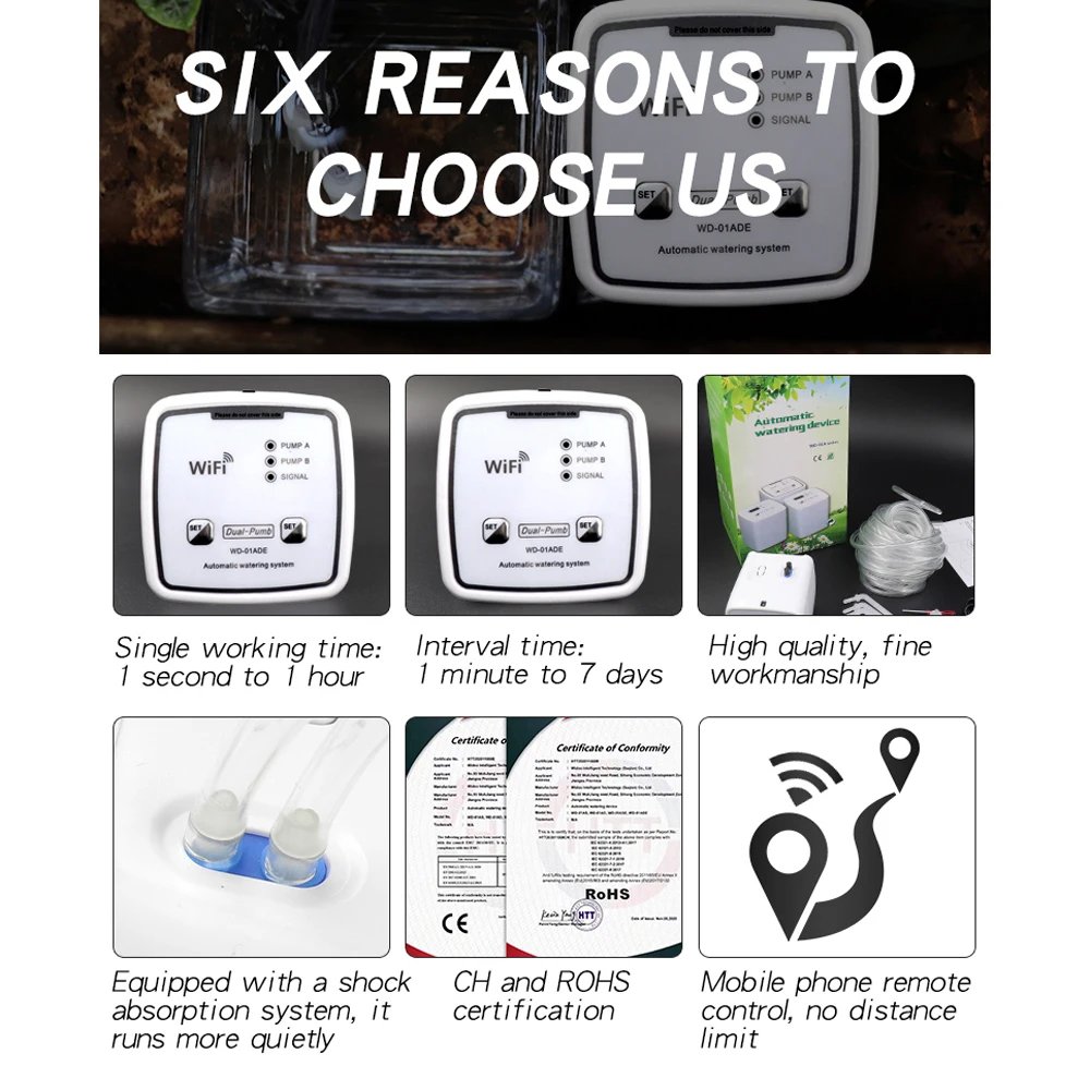 WIFI Intelligent Watering Device Double Pump Timed Automatic Drip Irrigation System Remote APP Controller for Garden Terrace