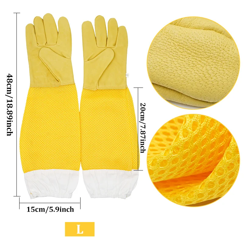Beekeeper Gloves Protective Sleeves Ventilated Professional Anti Bee for Apiculture Beekeeper Prevent Beehive tools Beekeeper Gloves Protective Sleeves Ventilated Professional Anti Bee for Apiculture Beekeeper Prevent Beehive tools