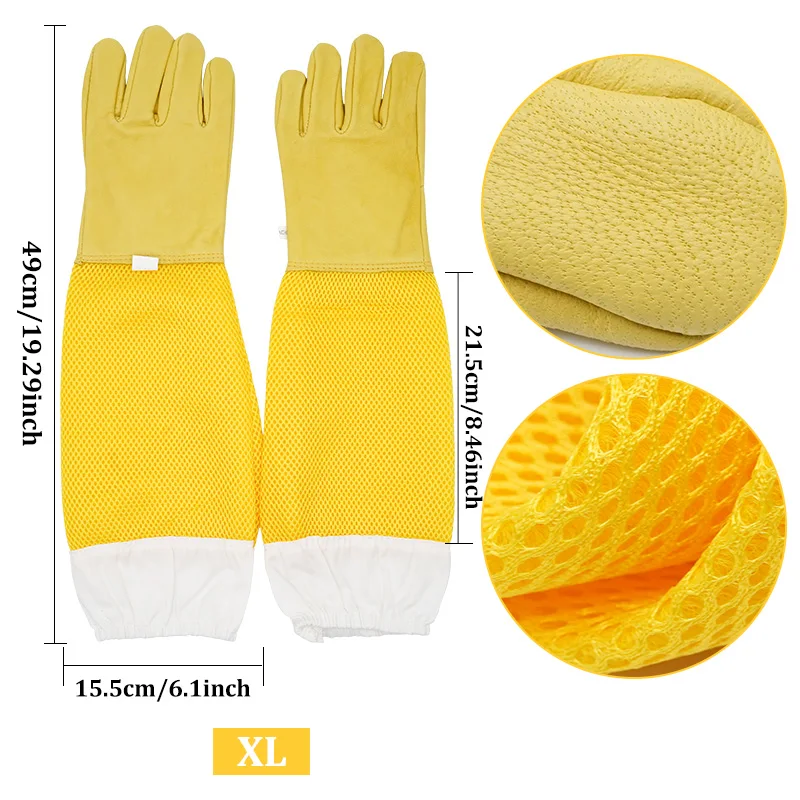 Beekeeper Gloves Protective Sleeves Ventilated Professional Anti Bee for Apiculture Beekeeper Prevent Beehive tools Beekeeper Gloves Protective Sleeves Ventilated Professional Anti Bee for Apiculture Beekeeper Prevent Beehive tools