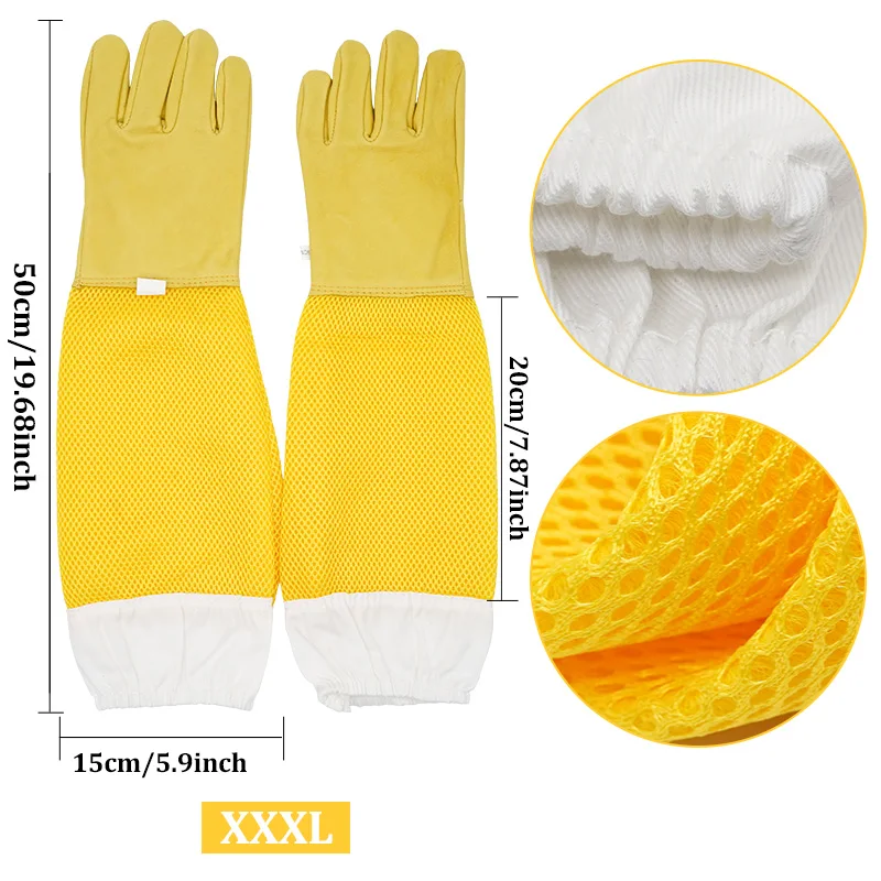 Beekeeper Gloves Protective Sleeves Ventilated Professional Anti Bee for Apiculture Beekeeper Prevent Beehive tools Beekeeper Gloves Protective Sleeves Ventilated Professional Anti Bee for Apiculture Beekeeper Prevent Beehive tools