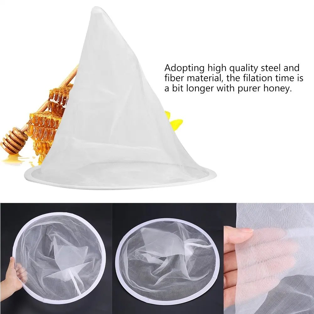 Fiber Beekeeping Honey Strainer Filter Screen Purifier Apiary Equipment Tool Colanders Kitchen Gadget
