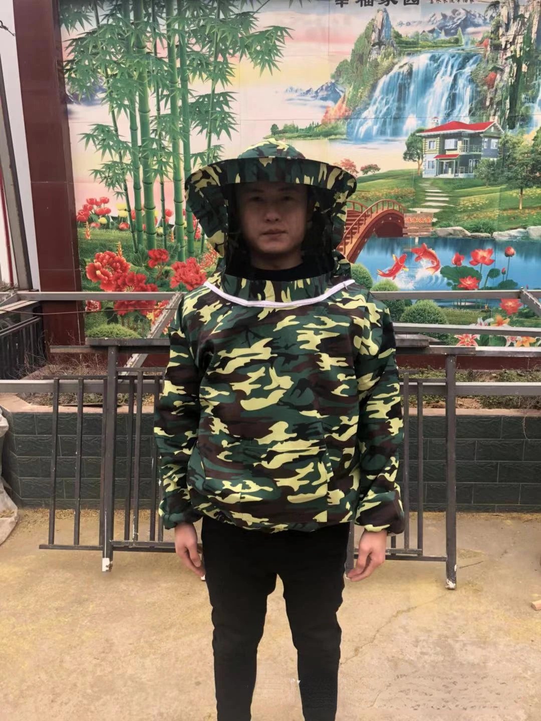 Foldable Beekeeping Suit Jacket Veil Set Double Zippered Beekeeping Protective Suit anti-bee Beekeeper Clothing with Hat