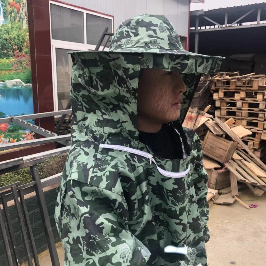 Foldable Beekeeping Suit Jacket Veil Set Double Zippered Beekeeping Protective Suit anti-bee Beekeeper Clothing with Hat