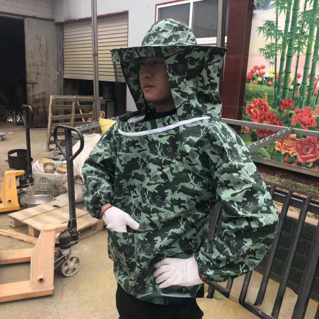 Foldable Beekeeping Suit Jacket Veil Set Double Zippered Beekeeping Protective Suit anti-bee Beekeeper Clothing with Hat