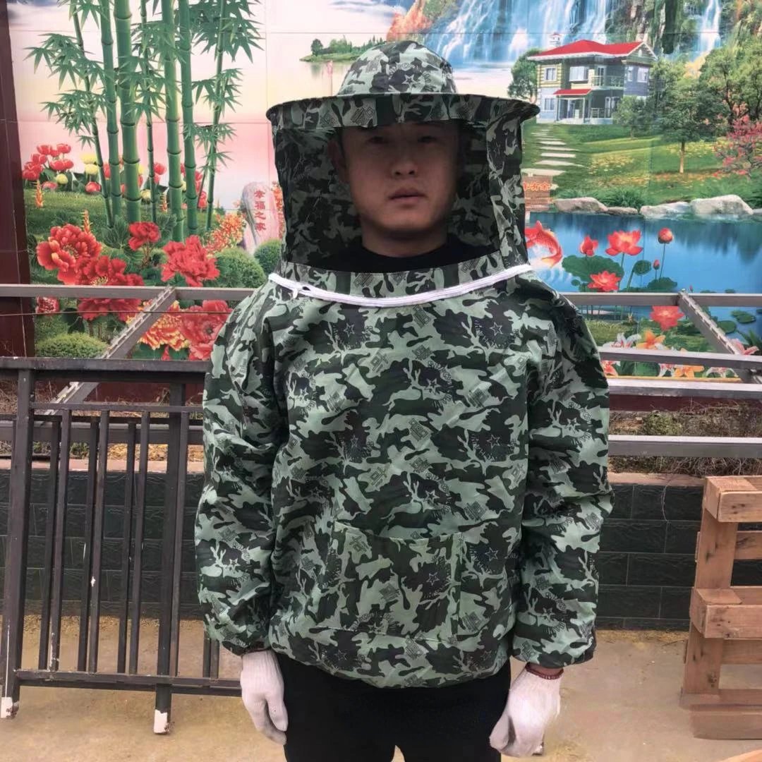 Foldable Beekeeping Suit Jacket Veil Set Double Zippered Beekeeping Protective Suit anti-bee Beekeeper Clothing with Hat