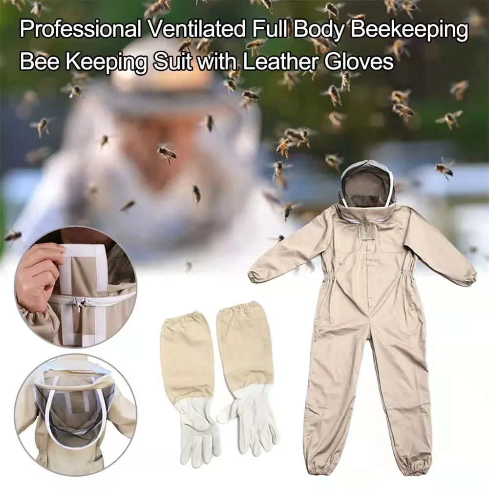Professional Protective Clothing Beekeeping Protective Equipment Apicultura Clothes Beekeeper Costume Veil Hood Hat Anti-Bee Professional Protective Clothing Beekeeping Protective Equipment Apicultura Clothes Beekeeper Costume Veil Hood Hat Anti-Bee