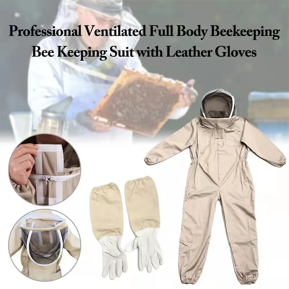 Professional Protective Clothing Beekeeping Protective Equipment Apicultura Clothes Beekeeper Costume Veil Hood Hat Anti-Bee Professional Protective Clothing Beekeeping Protective Equipment Apicultura Clothes Beekeeper Costume Veil Hood Hat Anti-Bee