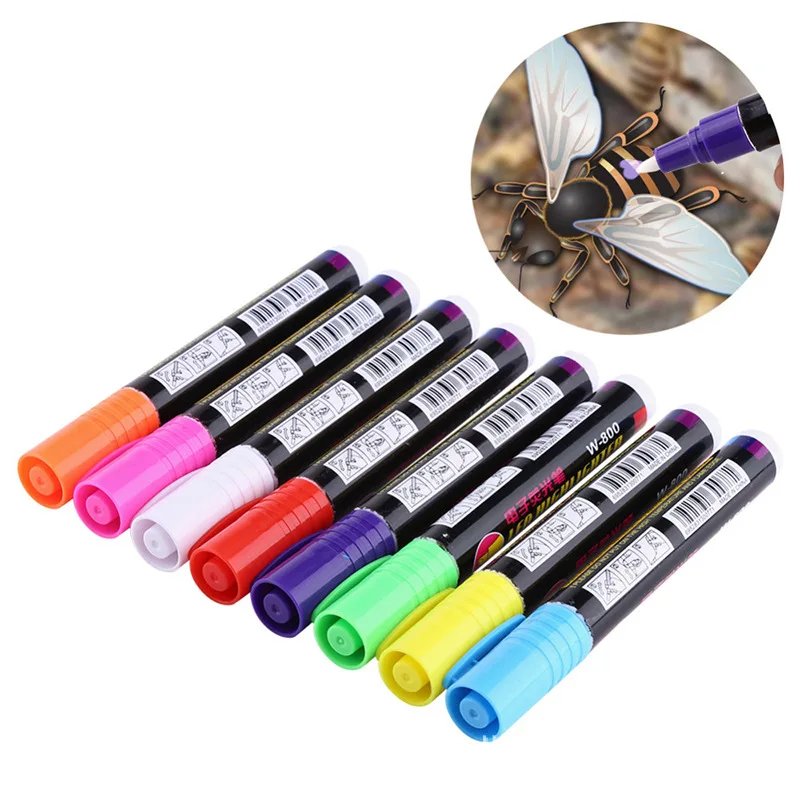 Marker Pen LED Highlighter Marks Pen 135mm*4mm 8 Colors Optional Bevel Nib Paintbrush Beekeeping Queen Bee Tools Fast Delivery Marker Pen LED Highlighter Marks Pen 135mm*4mm 8 Colors Optional Bevel Nib Paintbrush Beekeeping Queen Bee Tools Fast Delivery