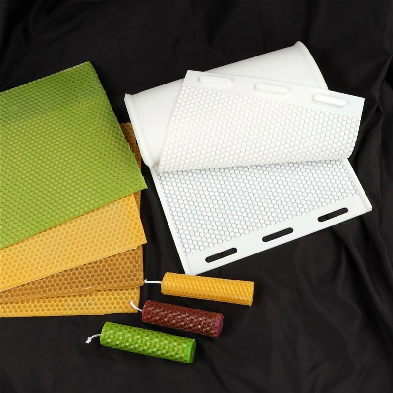 Beekeeper Silicone Beeswax Mold Foundation Bee Hive Basis Press Sheet Mould Beeswax Press Sheet Mould Beekeeping Tools 2 Pcs/set