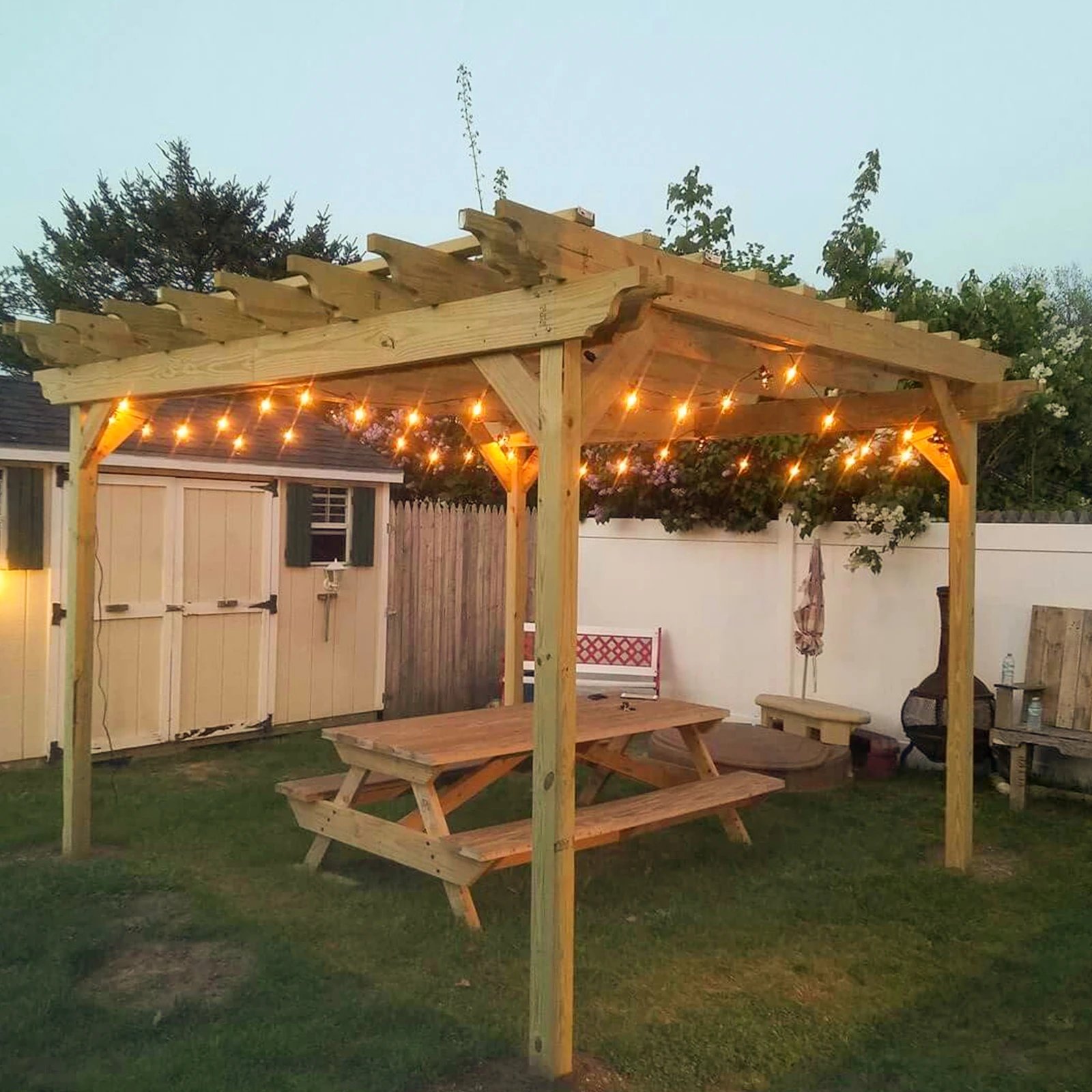 G40 LED 36 m outdoor string light with 64 plastic bulbs Attachable outdoor string light for gardens, weddings, parties, terraces