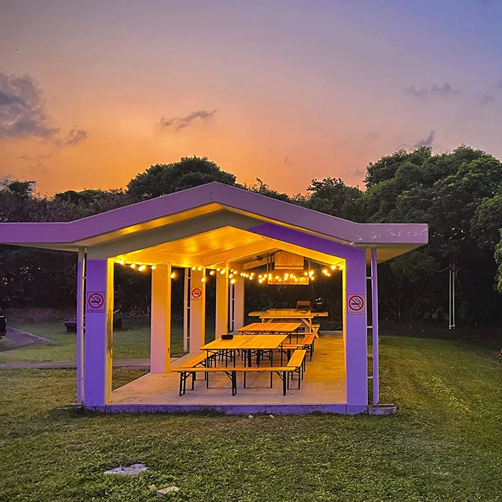 G40 LED 36 m outdoor string light with 64 plastic bulbs Attachable outdoor string light for gardens, weddings, parties, terraces