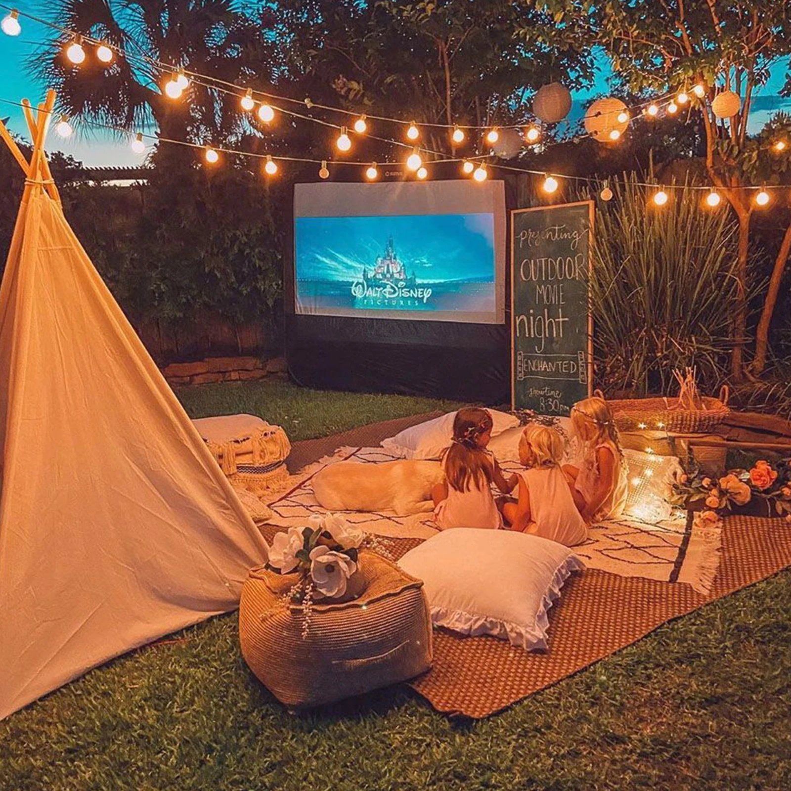 G40 LED 36 m outdoor string light with 64 plastic bulbs Attachable outdoor string light for gardens, weddings, parties, terraces