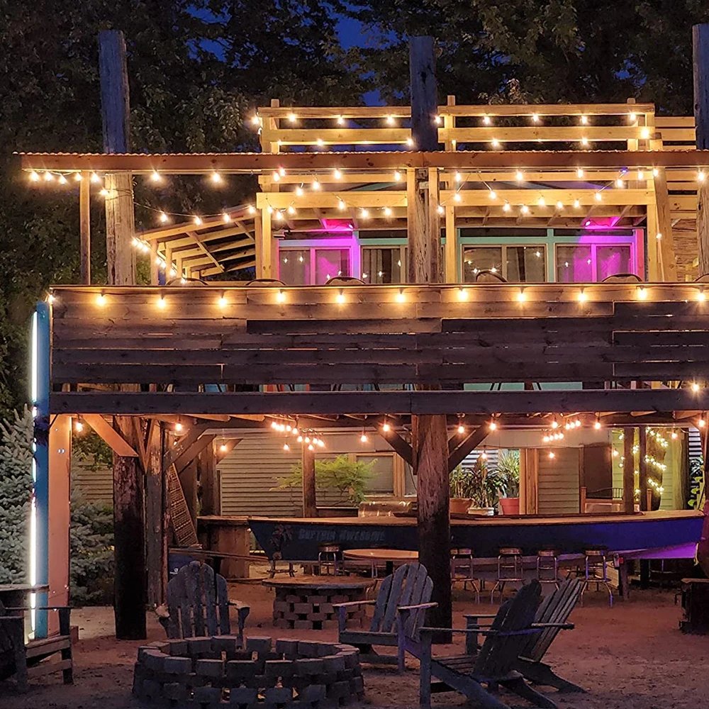 G40 LED 36 m outdoor string light with 64 plastic bulbs Attachable outdoor string light for gardens, weddings, parties, terraces