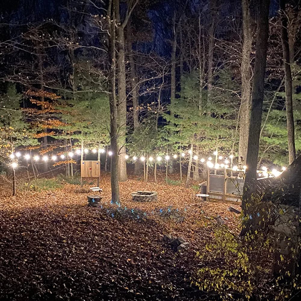 G40 LED 36 m outdoor string light with 64 plastic bulbs Attachable outdoor string light for gardens, weddings, parties, terraces