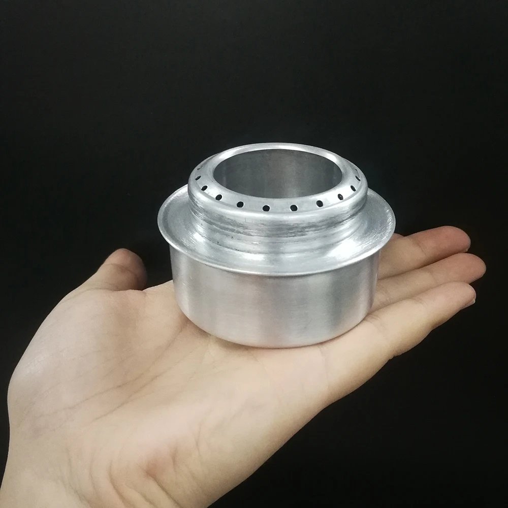 Camping Stove Portable Mini Aluminum Alloy Alcohol Stove with Lid Outdoor Camping Hiking Backpacking Cooking Stove