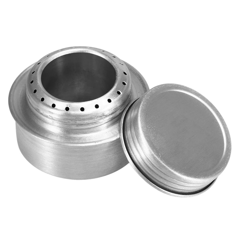 Camping Stove Portable Mini Aluminum Alloy Alcohol Stove with Lid Outdoor Camping Hiking Backpacking Cooking Stove
