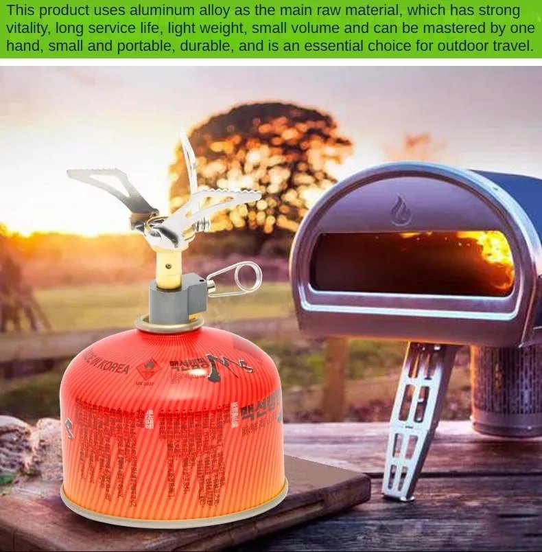 Outdoor Gas Stove Camping Burner Portable Mini Folding Stove Gas Heater Survival Furnace Foldable Furance Head for Picnic Cooker