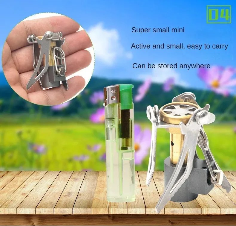 Outdoor Gas Stove Camping Burner Portable Mini Folding Stove Gas Heater Survival Furnace Foldable Furance Head for Picnic Cooker