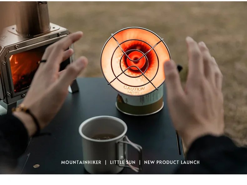 MOUNTAINHIKER Portable Mini Sun Gas Heating Stove Solar Heater Outdoor Camping Heater Oven Mini Gas Small Sun Warmer Butane
